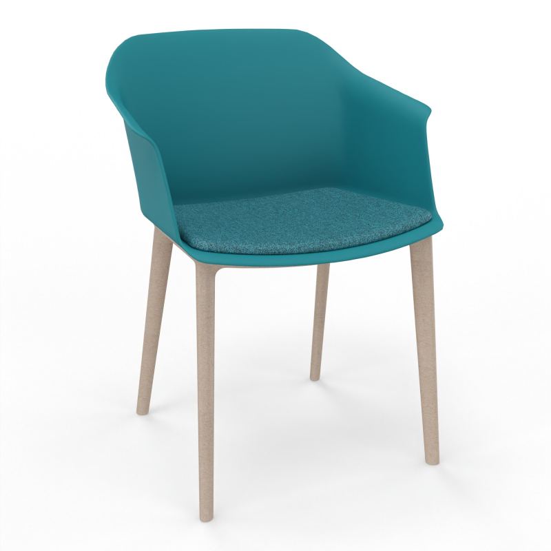 SCOTT FAUTEUIL+PLACET TISSU 4 PIEDS PP COQUE POLYPRO    PN W7 B4