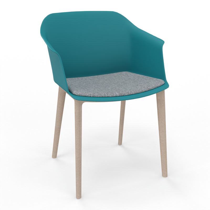 SCOTT FAUTEUIL+PLACET TISSU 4 PIEDS PP COQUE POLYPRO    PN W7 B5