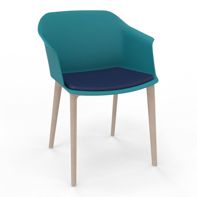 SCOTT FAUTEUIL+PLACET TISSU 4 PIEDS PP COQUE POLYPRO    PN W7 B6