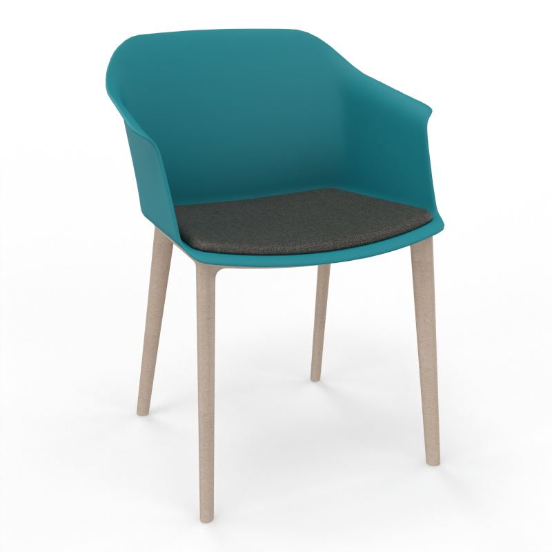 SCOTT FAUTEUIL+PLACET TISSU 4 PIEDS PP COQUE POLYPRO    PN W7 B7