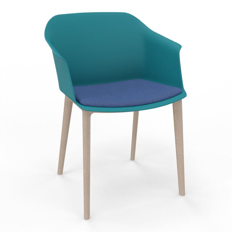 SCOTT FAUTEUIL+PLACET TISSU 4 PIEDS PP COQUE POLYPRO    PN W7 BH
