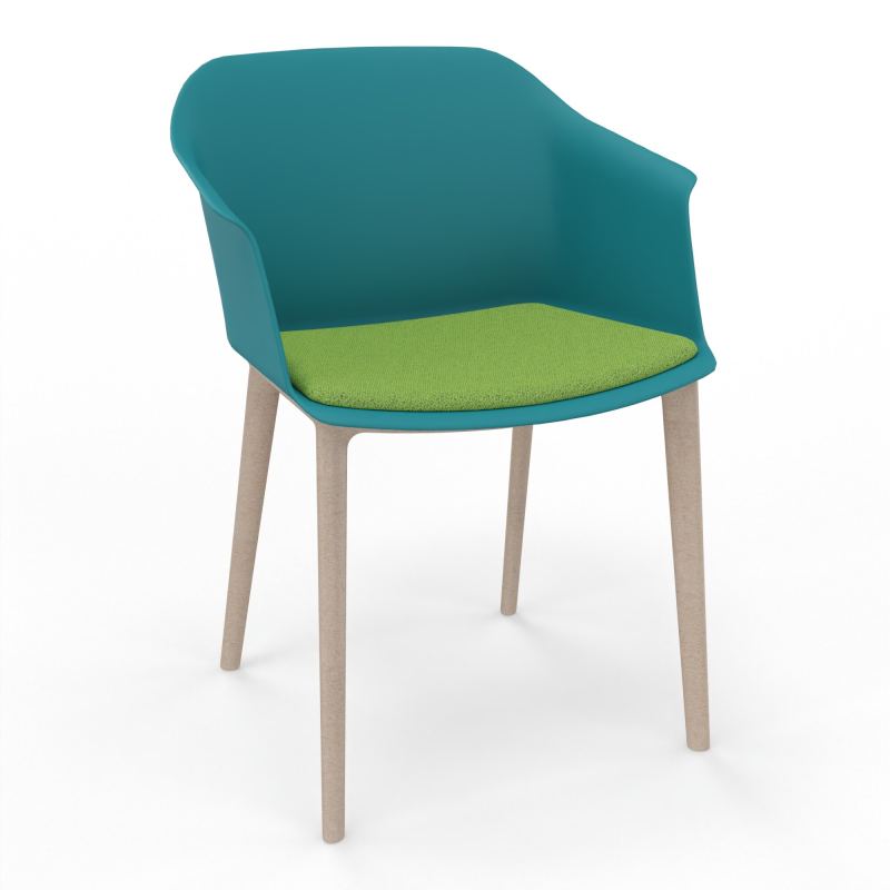 SCOTT FAUTEUIL+PLACET TISSU 4 PIEDS PP COQUE POLYPRO    PN W7 BK