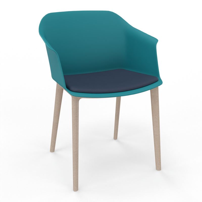 SCOTT FAUTEUIL+PLACET TISSU 4 PIEDS PP COQUE POLYPRO    PN W7 CC