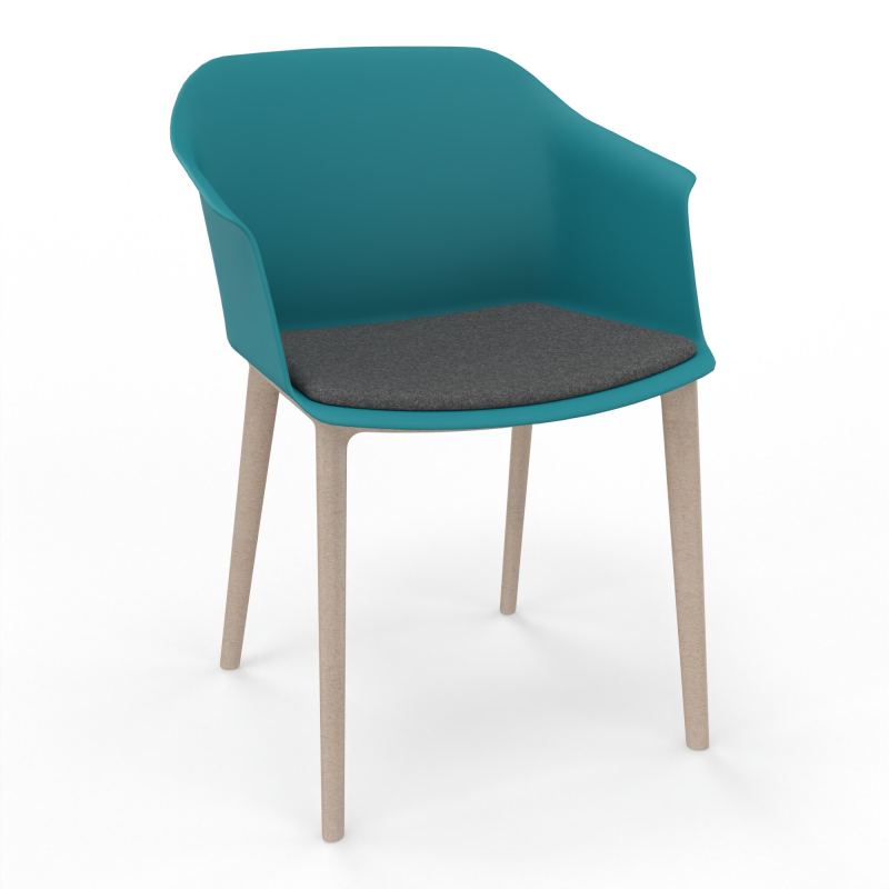 SCOTT FAUTEUIL+PLACET TISSU 4 PIEDS PP COQUE POLYPRO    PN W7 DB