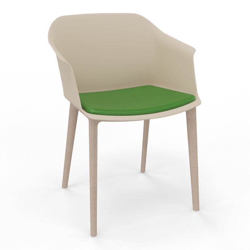 SCOTT FAUTEUIL+PLACET TISSU 4 PIEDS PP COQUE POLYPRO    QW W7 A1