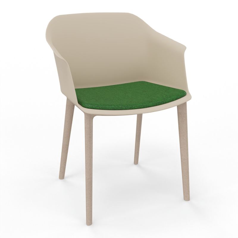 SCOTT FAUTEUIL+PLACET TISSU 4 PIEDS PP COQUE POLYPRO    QW W7 B2