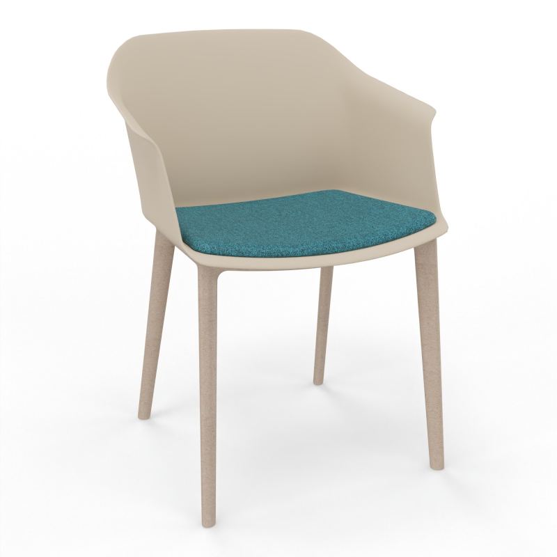 SCOTT FAUTEUIL+PLACET TISSU 4 PIEDS PP COQUE POLYPRO    QW W7 B4
