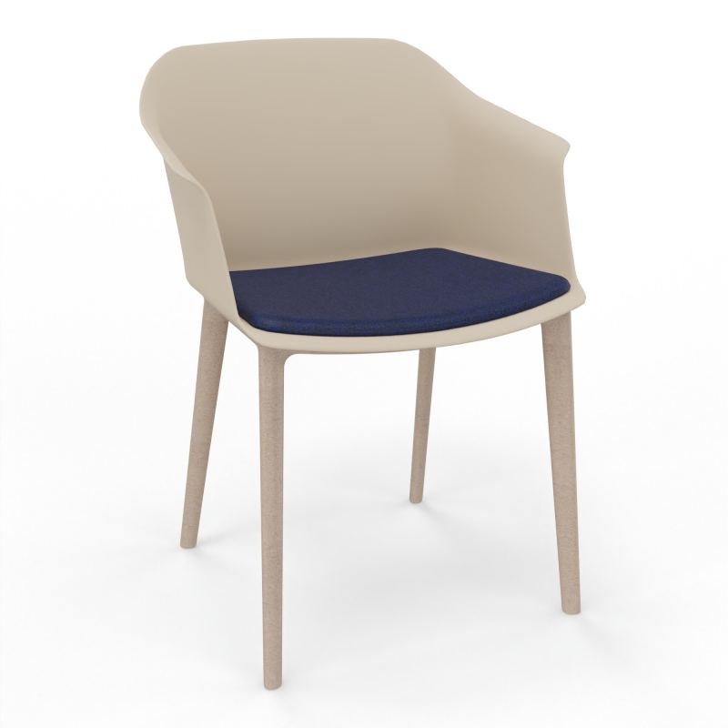 SCOTT FAUTEUIL+PLACET TISSU 4 PIEDS PP COQUE POLYPRO    QW W7 B6