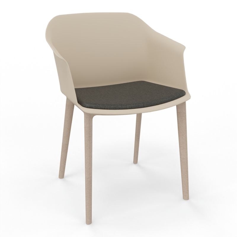 SCOTT FAUTEUIL+PLACET TISSU 4 PIEDS PP COQUE POLYPRO    QW W7 B7