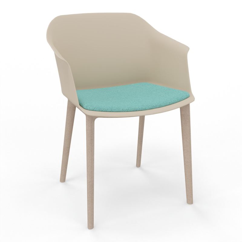 SCOTT FAUTEUIL+PLACET TISSU 4 PIEDS PP COQUE POLYPRO    QW W7 BG