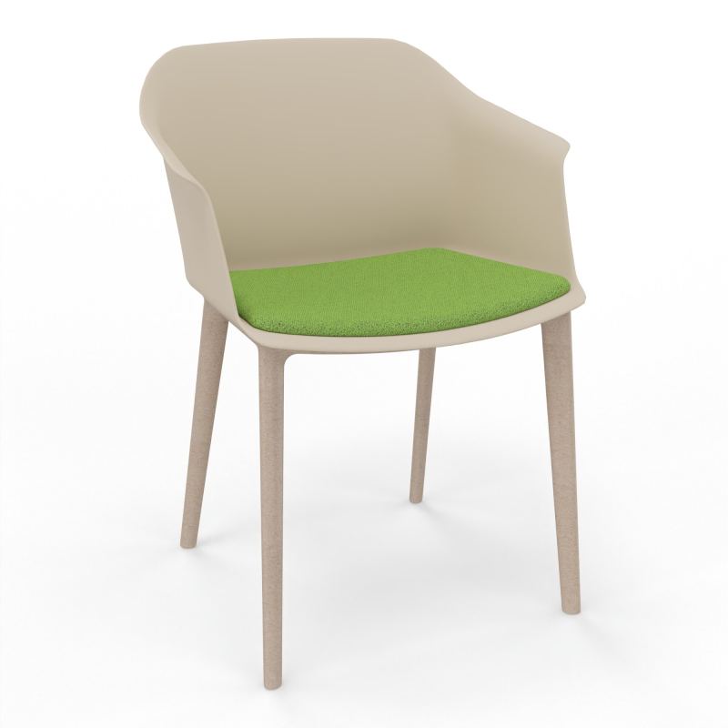 SCOTT FAUTEUIL+PLACET TISSU 4 PIEDS PP COQUE POLYPRO    QW W7 BK