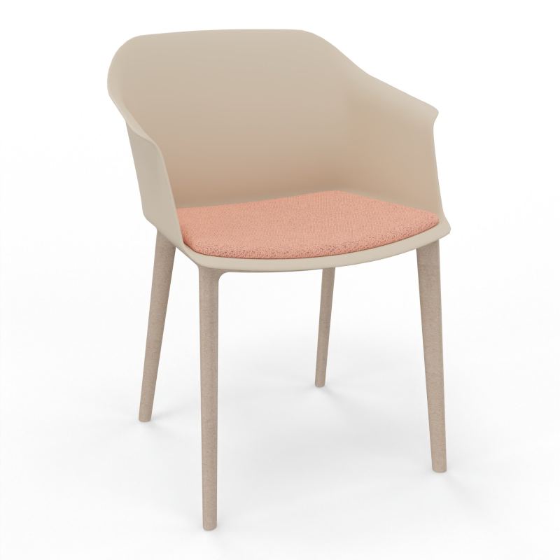 SCOTT FAUTEUIL+PLACET TISSU 4 PIEDS PP COQUE POLYPRO    QW W7 BL