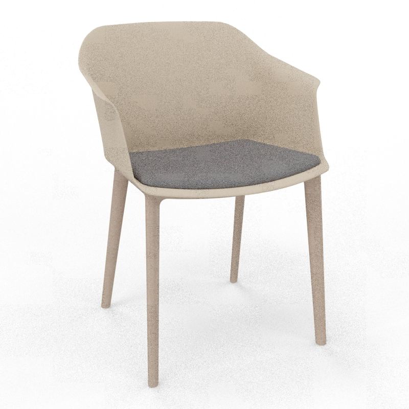 SCOTT FAUTEUIL+PLACET TISSU 4 PIEDS PP COQUE POLYPRO    QW W7 BN