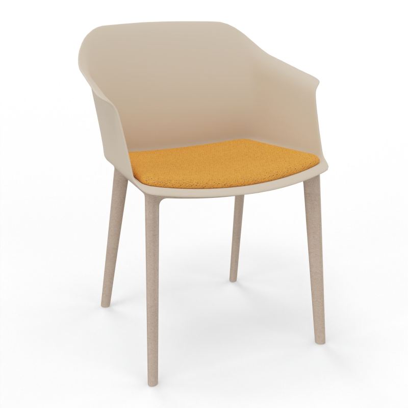SCOTT FAUTEUIL+PLACET TISSU 4 PIEDS PP COQUE POLYPRO    QW W7 BO