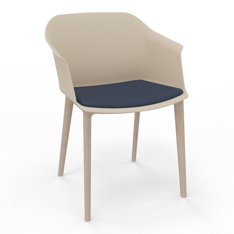 SCOTT FAUTEUIL+PLACET TISSU 4 PIEDS PP COQUE POLYPRO    QW W7 CC