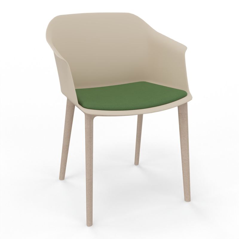 SCOTT FAUTEUIL+PLACET TISSU 4 PIEDS PP COQUE POLYPRO    QW W7 CE