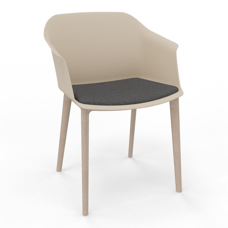 SCOTT FAUTEUIL+PLACET TISSU 4 PIEDS PP COQUE POLYPRO    QW W7 DB