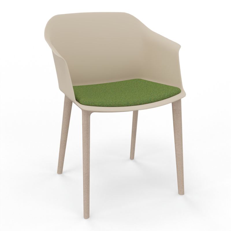 SCOTT FAUTEUIL+PLACET TISSU 4 PIEDS PP COQUE POLYPRO    QW W7 DE