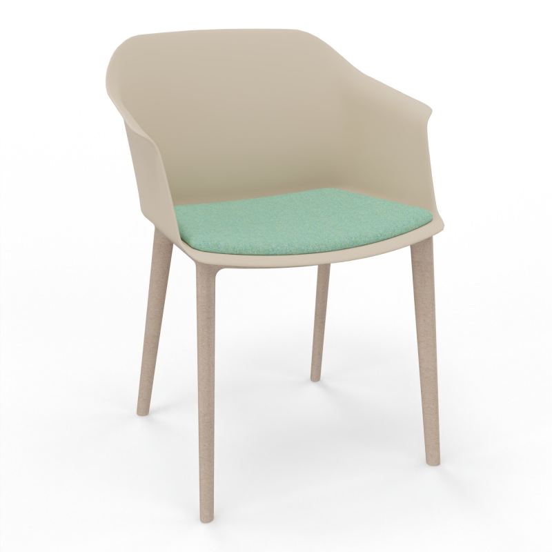 SCOTT FAUTEUIL+PLACET TISSU 4 PIEDS PP COQUE POLYPRO    QW W7 DF