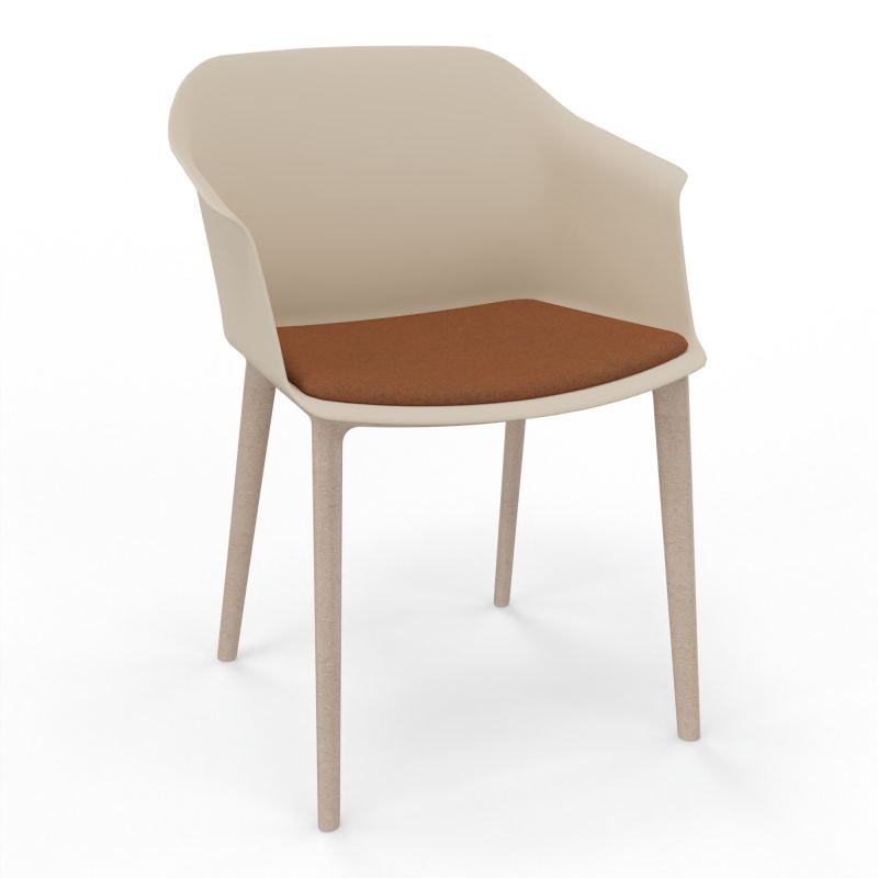SCOTT FAUTEUIL+PLACET TISSU 4 PIEDS PP COQUE POLYPRO    QW W7 DZ