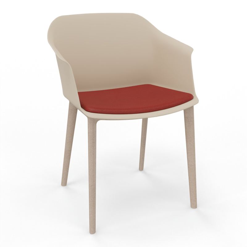 SCOTT FAUTEUIL+PLACET TISSU 4 PIEDS PP COQUE POLYPRO    QW W7 E6