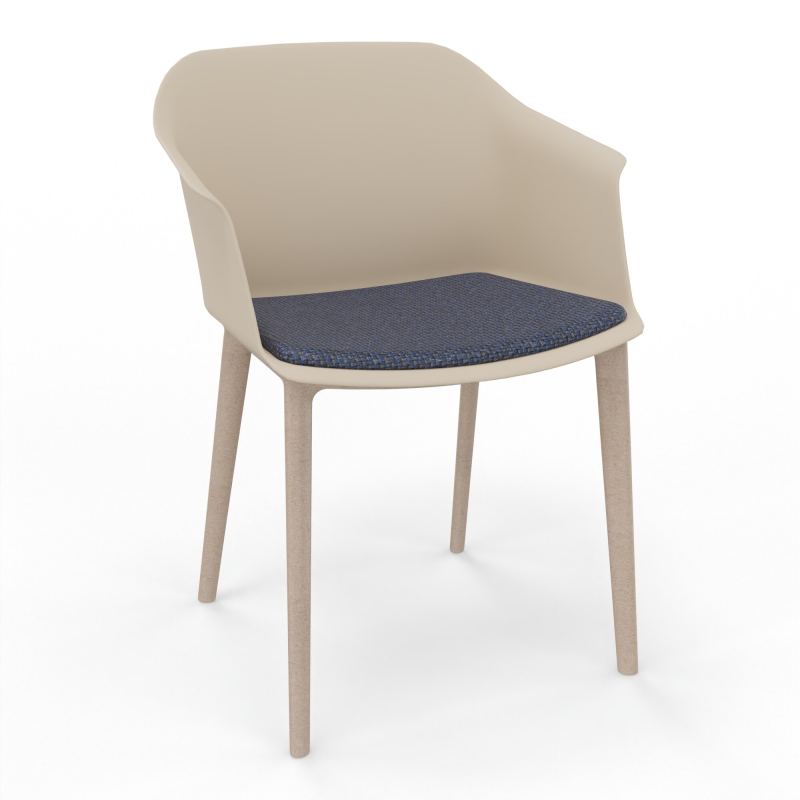 SCOTT FAUTEUIL+PLACET TISSU 4 PIEDS PP COQUE POLYPRO    QW W7 T5