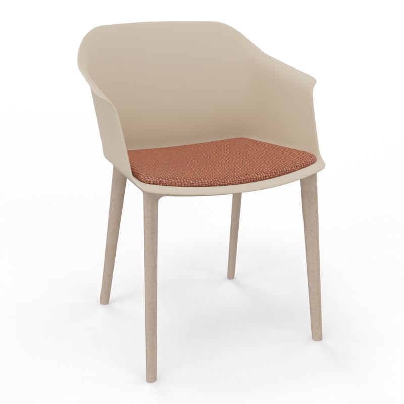 SCOTT FAUTEUIL+PLACET TISSU 4 PIEDS PP COQUE POLYPRO    QW W7 T7