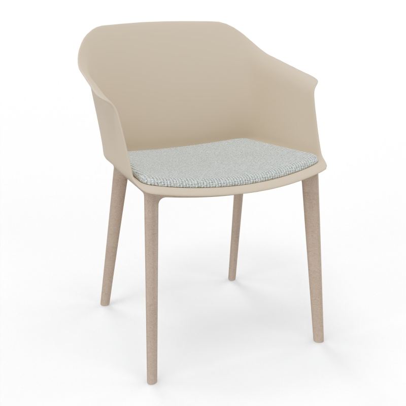 SCOTT FAUTEUIL+PLACET TISSU 4 PIEDS PP COQUE POLYPRO    QW W7 T8