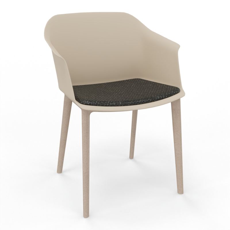 SCOTT FAUTEUIL+PLACET TISSU 4 PIEDS PP COQUE POLYPRO    QW W7 T9