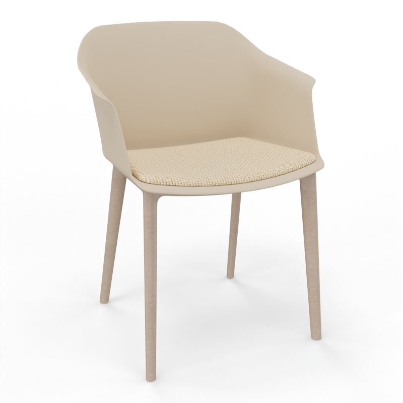 SCOTT FAUTEUIL+PLACET TISSU 4 PIEDS PP COQUE POLYPRO    QW W7 TL
