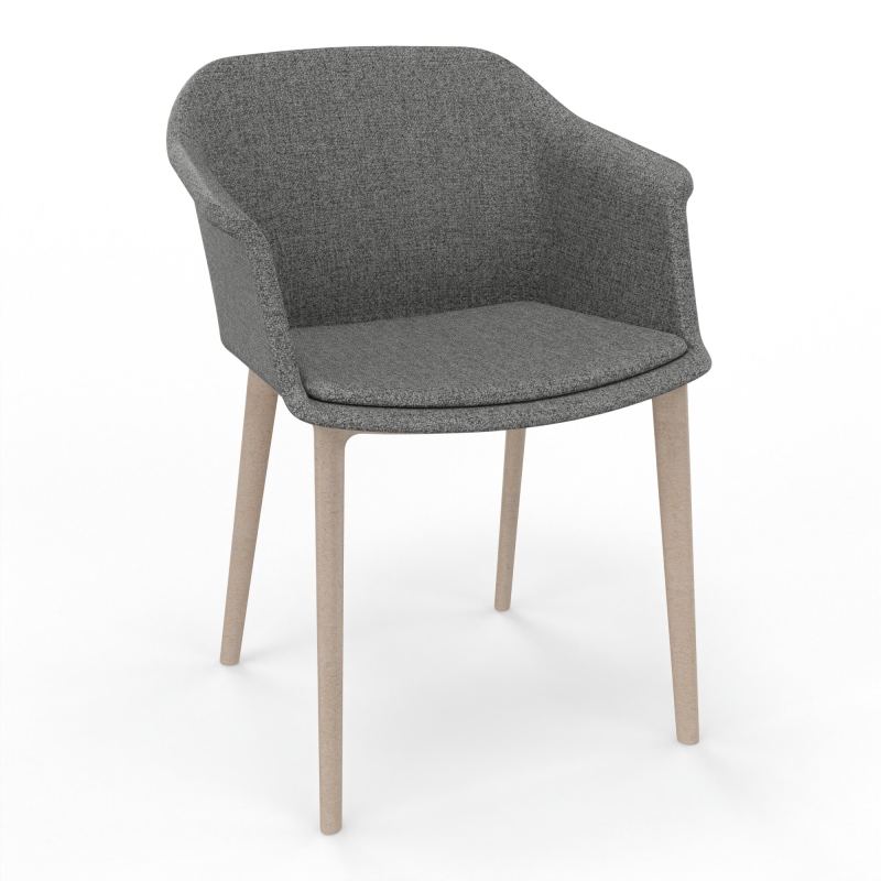 SCOTT FAUTEUIL TISSU 4 PIEDSFIBRE BOIS B1 W7