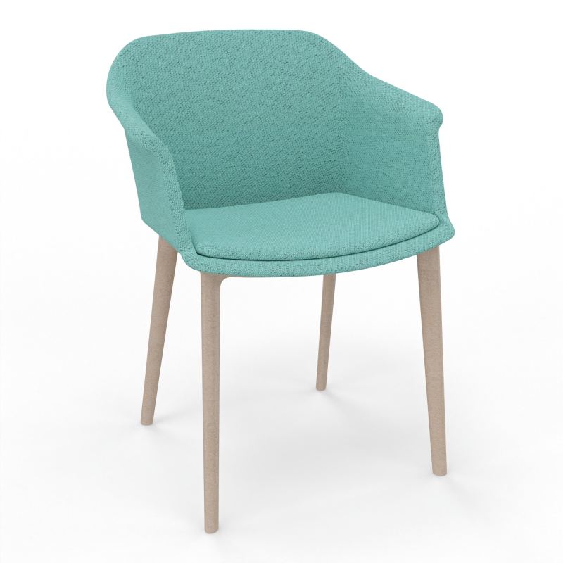 SCOTT FAUTEUIL TISSU 4 PIEDSFIBRE BOIS BG W7