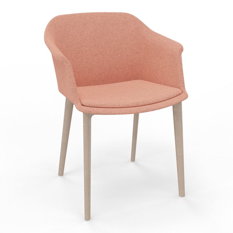 SCOTT FAUTEUIL TISSU 4 PIEDSFIBRE BOIS BL W7