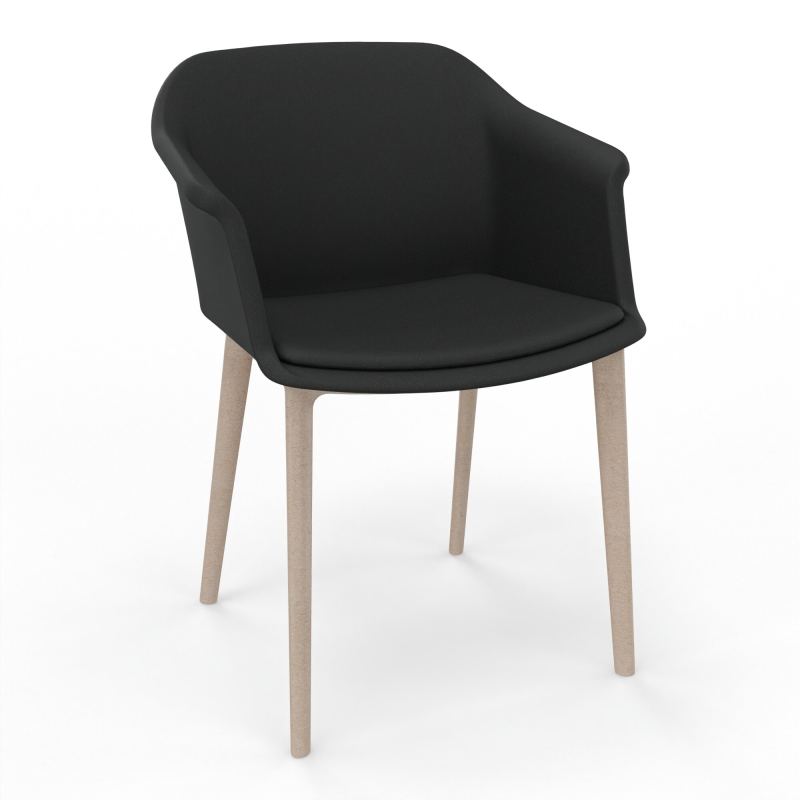 SCOTT FAUTEUIL TISSU 4 PIEDSFIBRE BOIS KE W7
