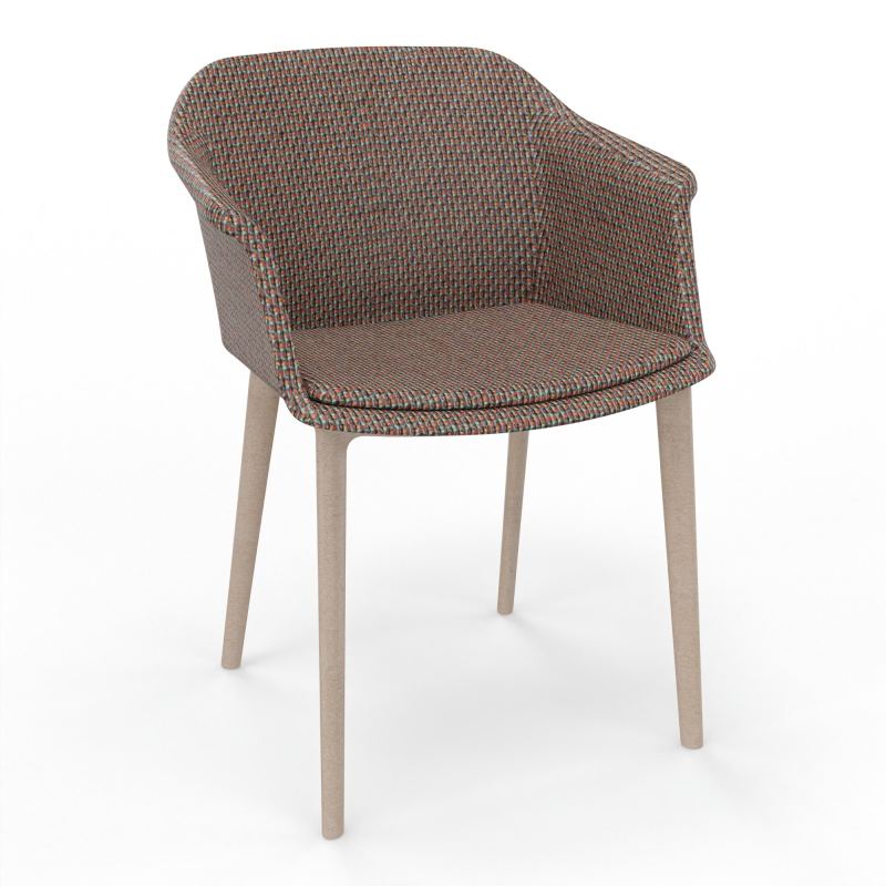 SCOTT FAUTEUIL TISSU 4 PIEDSFIBRE BOIS T6 W7