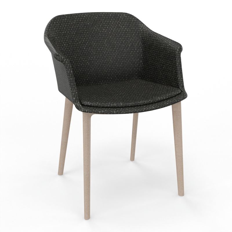 SCOTT FAUTEUIL TISSU 4 PIEDSFIBRE BOIS T9 W7