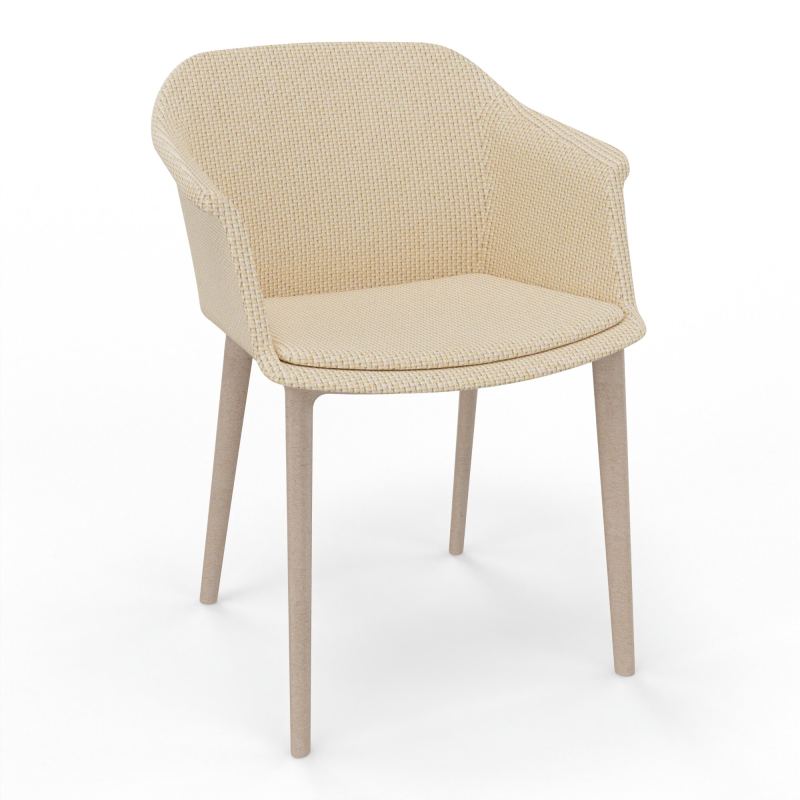 SCOTT FAUTEUIL TISSU 4 PIEDSFIBRE BOIS TL W7
