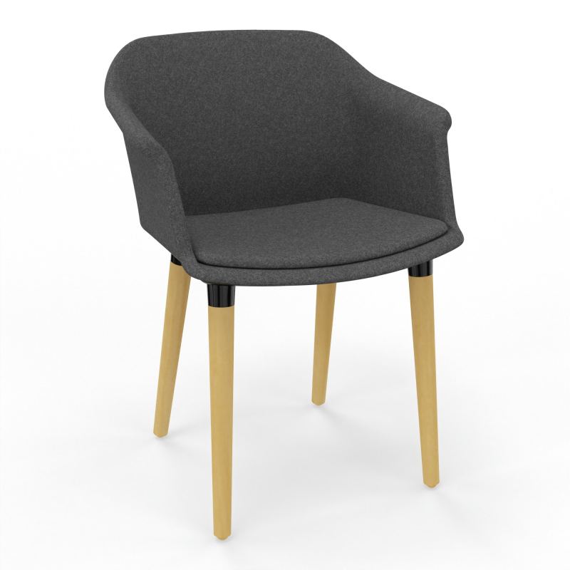 SCOTT FAUTEUIL TISSU 4 PIEDSBOIS DB XL