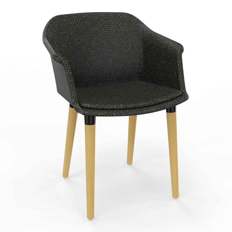 SCOTT FAUTEUIL TISSU 4 PIEDSBOIS T9 XL