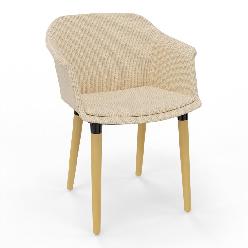 SCOTT FAUTEUIL TISSU 4 PIEDSBOIS TL XL