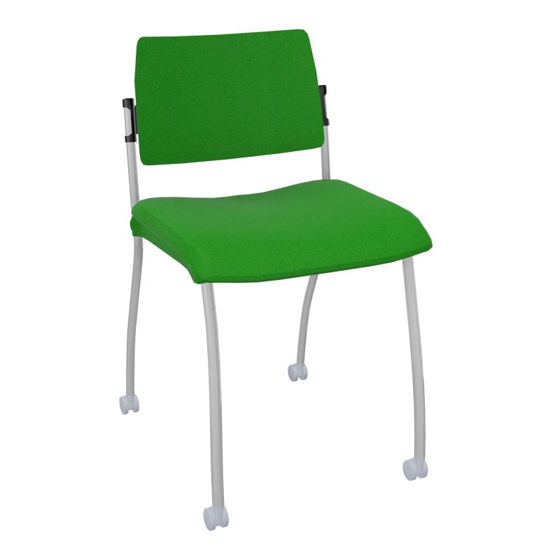 INVENTIV CHAISE 4P S/ROUL. DOS NOIR TISSU