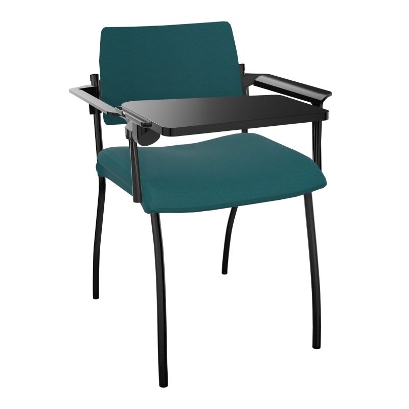 INVENTIV CHAISE 4P DOS NOIR+ACCOTOIRS+TABLET.ECRIT A DROITE - TISSU A4 SG