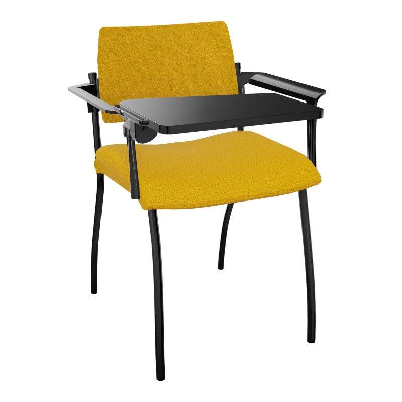 INVENTIV CHAISE 4P DOS NOIR+ACCOTOIRS+TABLET.ECRIT A DROITE - TISSU A5 SG