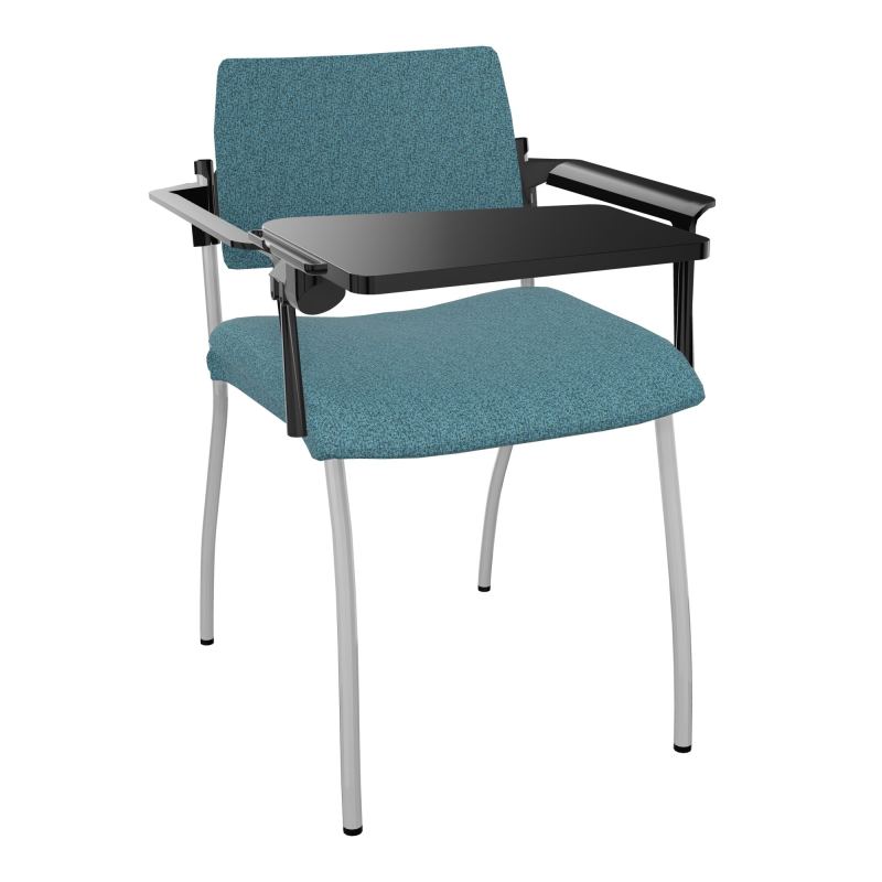 INVENTIV CHAISE 4P DOS NOIR+ACCOTOIRS+TABLET.ECRIT A DROITE - TISSU B4 SB