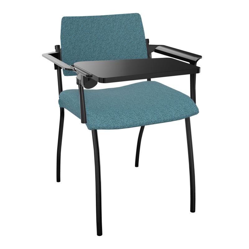 INVENTIV CHAISE 4P DOS NOIR+ACCOTOIRS+TABLET.ECRIT A DROITE - TISSU B4 SG