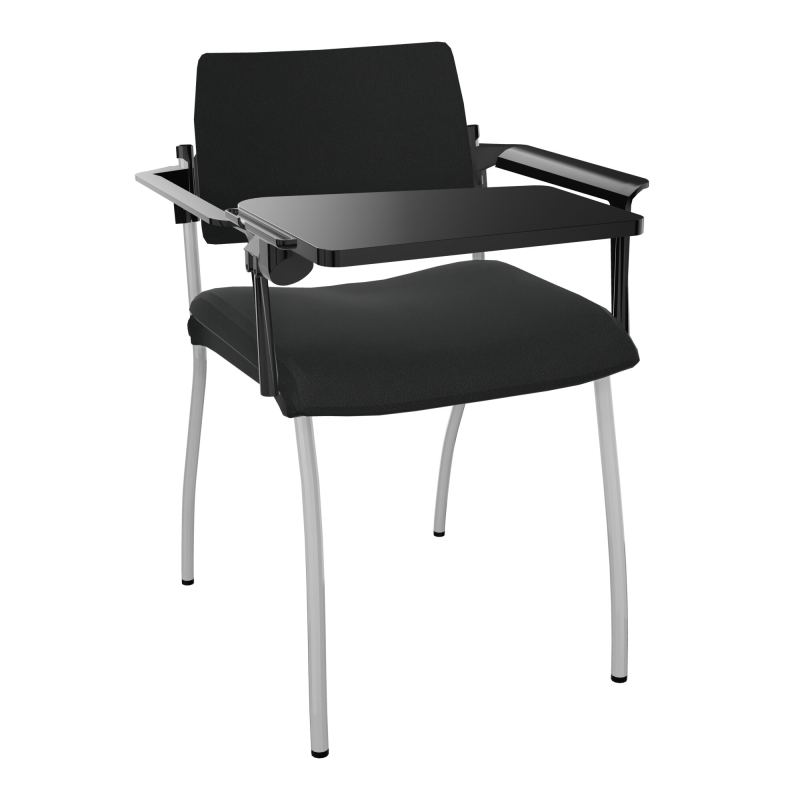 INVENTIV CHAISE 4P DOS NOIR+ACCOTOIRS+TABLET.ECRIT A DROITE - TISSU KA SB