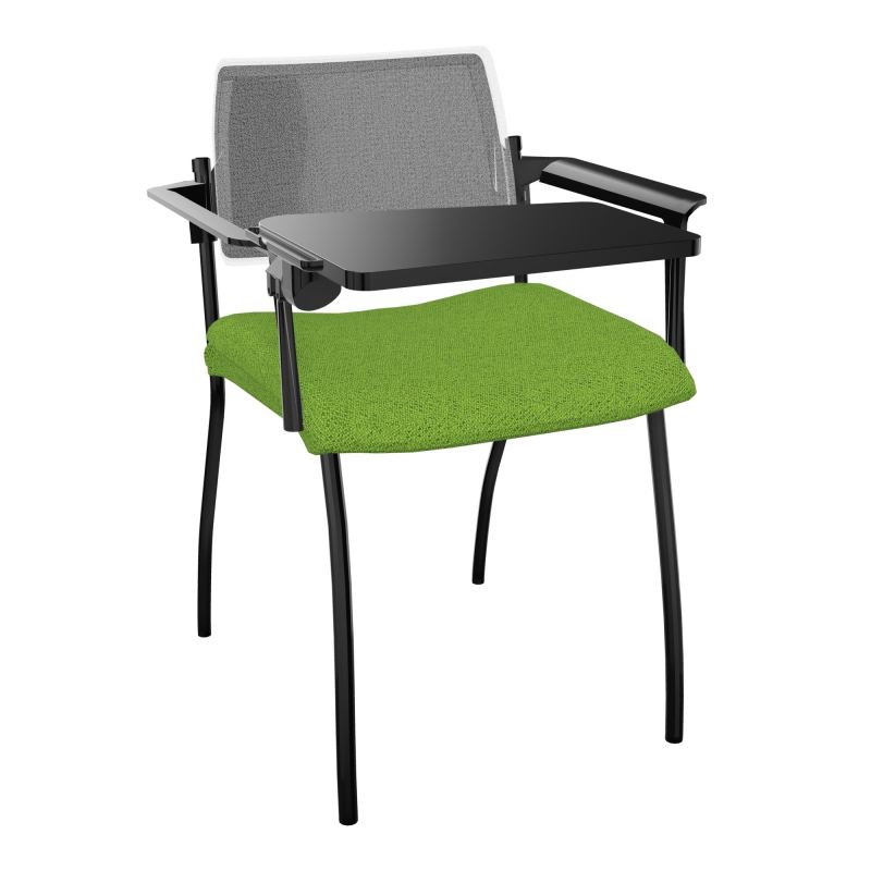 INVENTIV CHAISE 4P DOS NOIR+ACCOTOIRS+TABLET.ECRIT A DROITE - RESILLE BK SG UM
