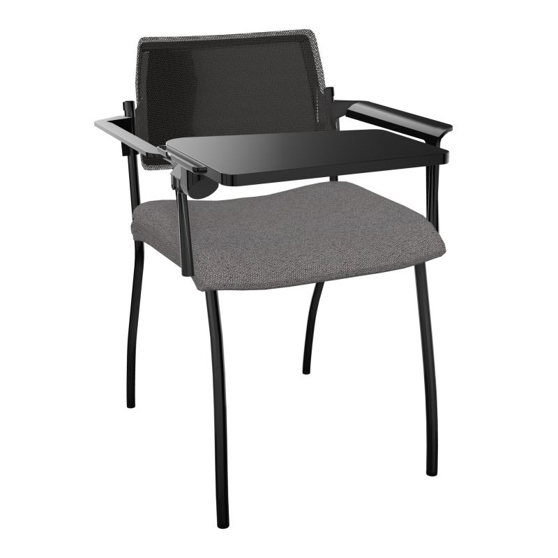 INVENTIV CHAISE 4P DOS NOIR+ACCOTOIRS+TABLET.ECRIT A DROITE - RESILLE BN SG UH