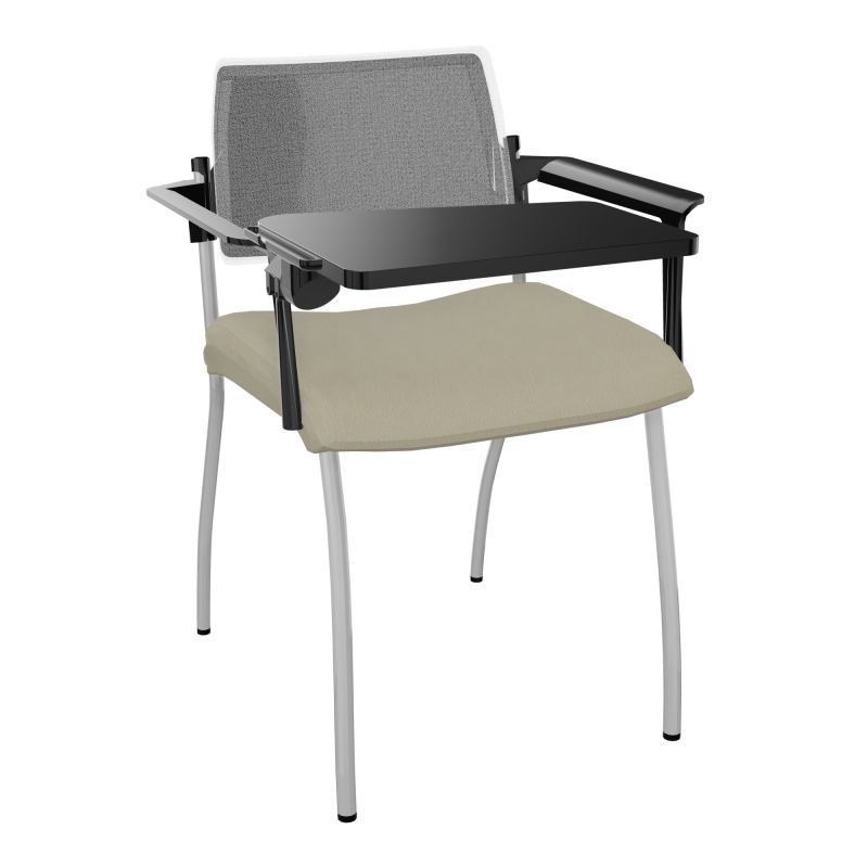 INVENTIV CHAISE 4P DOS NOIR+ACCOTOIRS+TABLET.ECRIT A DROITE - RESILLE CG SB UM