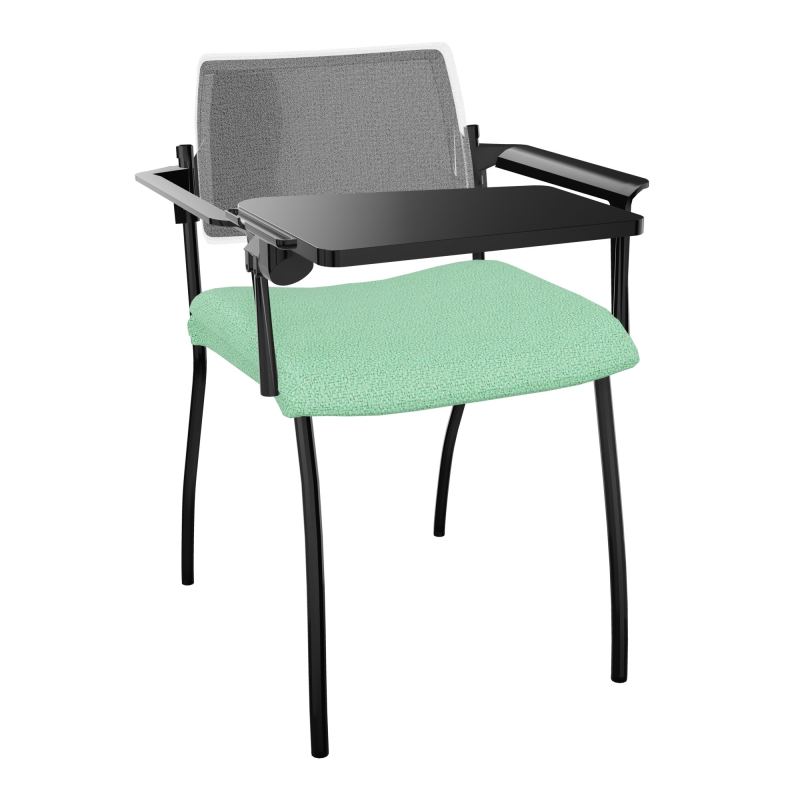 INVENTIV CHAISE 4P DOS NOIR+ACCOTOIRS+TABLET.ECRIT A DROITE - RESILLE E4 SG UM